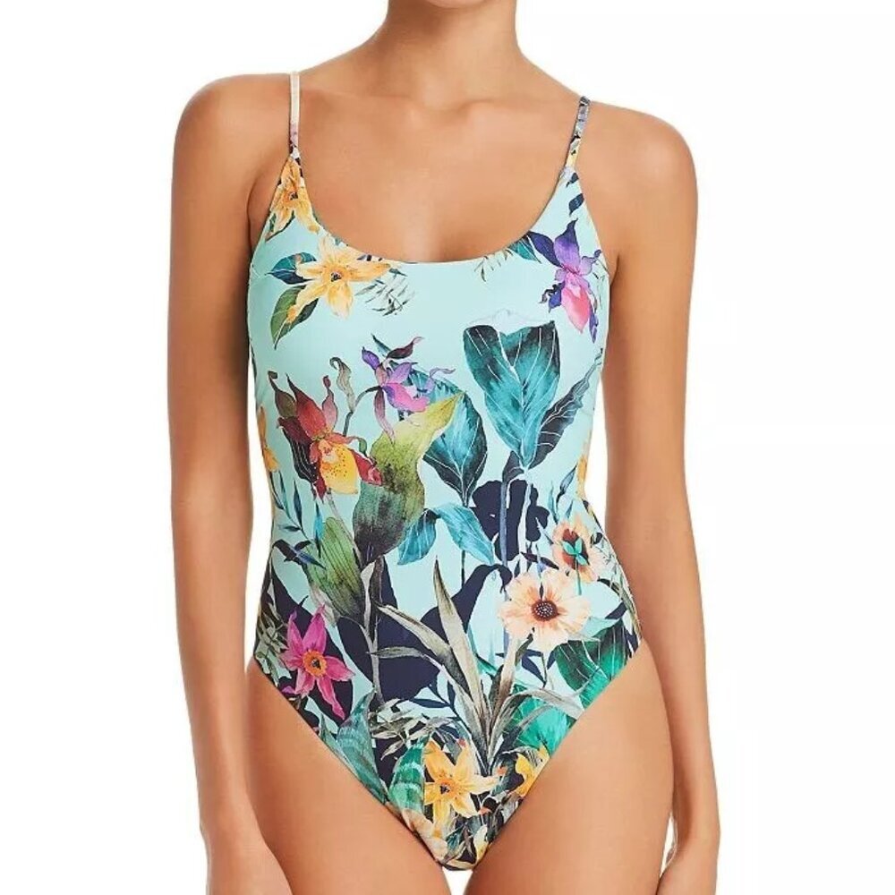 NWT Nanette Lepore Blooming Botanical Garden Goddess Strappy One Piece Swimuit 4